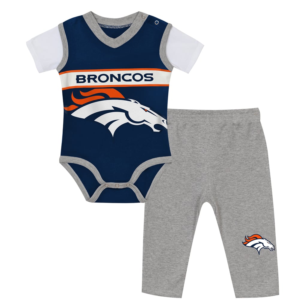  Denver Broncos Outerstuff Infant Two-Piece Jersey Bodysuit & Pants Set - Navy/Heather Gray